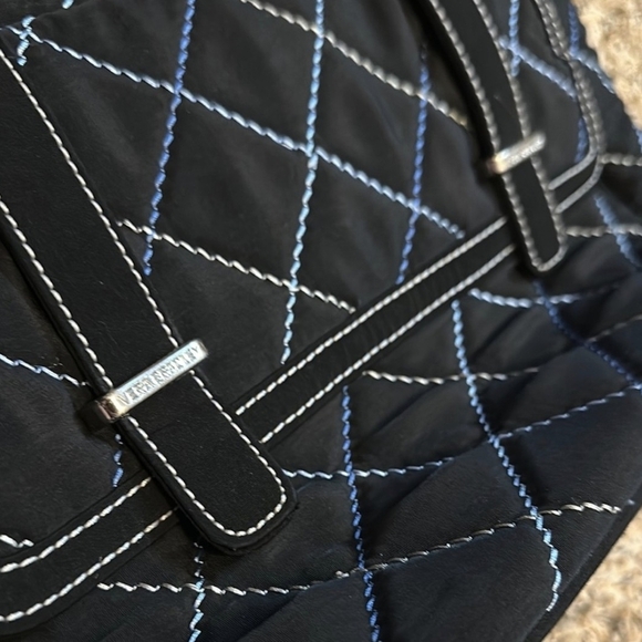 Vera Bradley Black Quilted Tote Bag with Geometric Stitching - Picture 5 of 10
